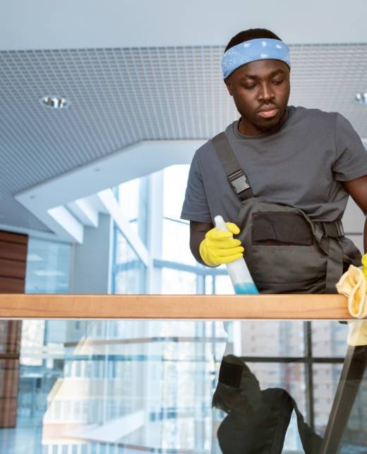 man-cleaning-railing-medium-shot